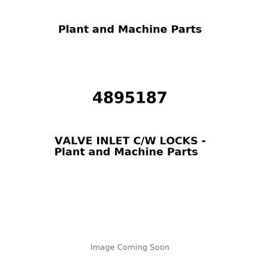 4895187 - VALVE INLET C/W LOCKS