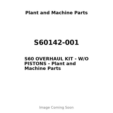 S60142-001 - S60 OVERHAUL KIT - W/O PISTONS