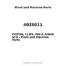 4025011 - PISTON, CLIPS, PIN & RINGS STD
