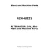 424-6821 - ALTERNATOR: 24V, 80A