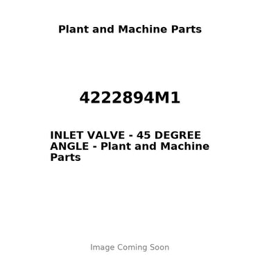 4222894M1 - INLET VALVE - 45 DEGREE ANGLE