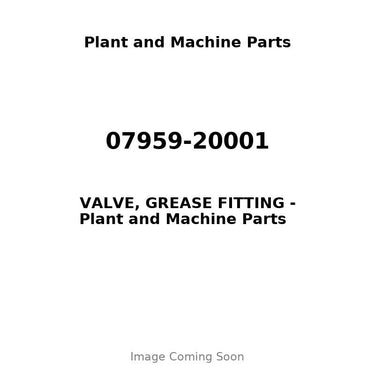 07959-20001 - VALVE, GREASE FITTING
