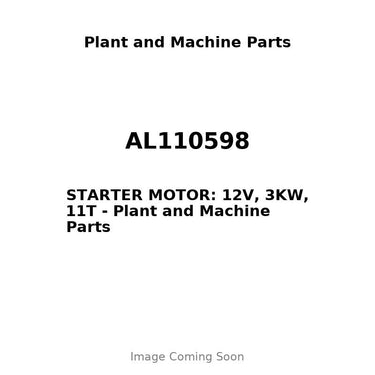 AL110598 - STARTER MOTOR: 12V, 3KW, 11T
