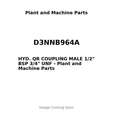 D3NNB964A - HYD. QR COUPLING MALE 1/2" BSP 3/4" UNF