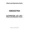 500322764 - ALTERNATOR: 12V, 70A