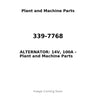 339-7768 - ALTERNATOR: 14V, 100A