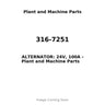 316-7251 - ALTERNATOR: 24V, 100A