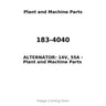 183-4040 - ALTERNATOR: 14V, 55A