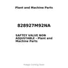 828927M92NA - SAFTEY VALVE NON ADJUSTABLE