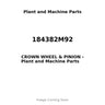 184382M92 - CROWN WHEEL & PINION