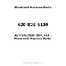 600-825-6110 - ALTERNATOR: 24V, 60A