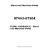 07443-67504 - PUMP, HYDRAULIC
